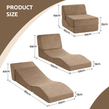 Load image into Gallery viewer, Artiss Folding Sofa Bed Convertible Armless Foam Floor Futon Lounger Couch Brown - The White Mall