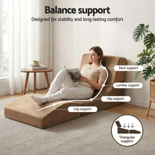 Load image into Gallery viewer, Artiss Folding Sofa Bed Convertible Armless Foam Floor Futon Lounger Couch Brown - The White Mall