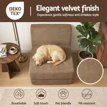 Load image into Gallery viewer, Artiss Folding Sofa Bed Convertible Armless Foam Floor Futon Lounger Couch Brown - The White Mall