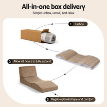 Load image into Gallery viewer, Artiss Folding Sofa Bed Convertible Armless Foam Floor Futon Lounger Couch Brown - The White Mall