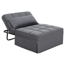 Load image into Gallery viewer, Artiss Sofa Bed Lounge Convertible Ottoman 1 Seater Couch Recliner Linen Grey - The White Mall