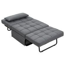 Load image into Gallery viewer, Artiss Sofa Bed Lounge Convertible Ottoman 1 Seater Couch Recliner Linen Grey - The White Mall