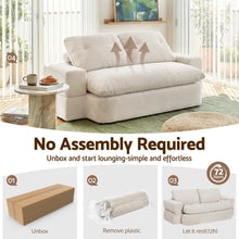 Load image into Gallery viewer, Artiss Convertible Folding Sofa Bed 30D High - Density Foam Boneless Couch with Corduroy Sleeper Couch Lounger for Living Room Beign - The White Mall