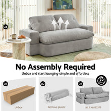 Load image into Gallery viewer, Artiss Convertible Folding Sofa Bed 30D High - Density Foam Boneless Couch with Corduroy Sleeper Couch Lounger for Living Room Grey - The White Mall