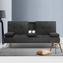Load image into Gallery viewer, Artiss Sofa Bed 175CM Dark Grey Fabric - The White Mall