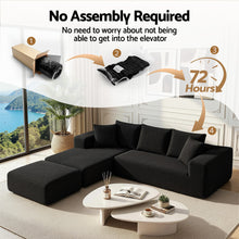 Load image into Gallery viewer, Artiss Modular Sofa Bed with Ottoman Sectional Boneless Couches for Living Room Corduroy Compressed Sofa Black