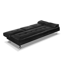 Load image into Gallery viewer, Artiss Sofa Bed Lounge Convertible Leather Couch Bed 3 Seater Cupholder Recliner - The White Mall