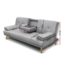 Load image into Gallery viewer, Artiss Sofa Bed 188CM Grey Faux Linen - The White Mall