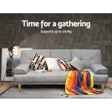 Load image into Gallery viewer, Artiss Sofa Bed 188CM Grey Faux Linen - The White Mall