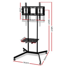 Load image into Gallery viewer, Artiss Mobile TV Stand for 32"-65" TVs Mount Bracket Portable Shelf Trolley Cart