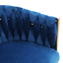 Load image into Gallery viewer, Artiss Dining Chair Velvet Weaving Armchair Blue