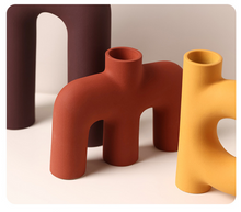 Load image into Gallery viewer, Tubular Letter Vase Set(3-Piece ) – Modern Ceramic Decor for Living Room, Dining Table & TV Stand | Other Luxury Styles Available in Store