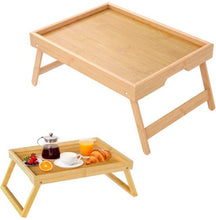 Load image into Gallery viewer, Folding table - Camping table - Portable folding table - Can be used as a dining table, TV table, laptop table, snack table, sofa table or work table - Natural wood color
