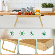 Load image into Gallery viewer, Folding table - Camping table - Portable folding table - Can be used as a dining table, TV table, laptop table, snack table, sofa table or work table - Natural wood color
