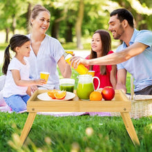 Load image into Gallery viewer, Folding table - Camping table - Portable folding table - Can be used as a dining table, TV table, laptop table, snack table, sofa table or work table - Natural wood color