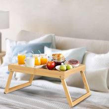Load image into Gallery viewer, Folding table - Camping table - Portable folding table - Can be used as a dining table, TV table, laptop table, snack table, sofa table or work table - Natural wood color