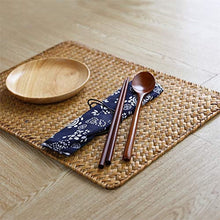 Load image into Gallery viewer, QZS Farmhouse Wicker Placemats,Woven Rattan Place Mat,Rectangular Table Pat,Hand Bamboo Tea Cup Mat,Natural Straw Placemat,Hand-woven Place Mats for Dining Table Home Kitchen Picnic 2Pcs