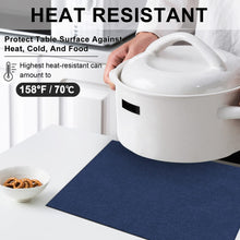Load image into Gallery viewer, Cloth Placemats Set of 6, Cotton Linen Blend Machine Washable Durable Linen Table Mats, Heat Resistant Placemats Wrinkle Free Place Mats for Dining Table, Easy to Clean (Navy Blue, 6)
