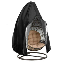 Load image into Gallery viewer, Patio Egg Chair Cover Waterproof Wicker Swing Egg Chair Cover with Zipper and Bottom Buckle Single Seat for Outdoor Furniture, Black, (115*190CM)