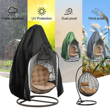 Load image into Gallery viewer, Patio Egg Chair Cover Waterproof Wicker Swing Egg Chair Cover with Zipper and Bottom Buckle Single Seat for Outdoor Furniture, Black, (115*190CM)