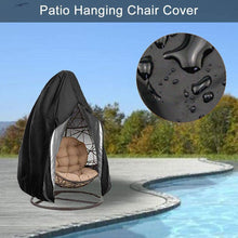 Load image into Gallery viewer, Patio Egg Chair Cover Waterproof Wicker Swing Egg Chair Cover with Zipper and Bottom Buckle Single Seat for Outdoor Furniture, Black, (115*190CM)