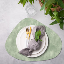 Load image into Gallery viewer, Placemats, Heat Resistant Round Placemats Set of 4 Washable 13 x 17 Inch, Waterproof Table Mats Wipeable for Kitchen, Dining Room Table Christmas Decor, Green