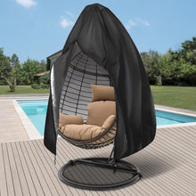 Load image into Gallery viewer, 【2025 Upgrade】420D Patio Egg Chair Cover with Zipper,Outdoor Hanging Egg Chair Cover,UV Resistant,Windproof Heavy Duty,Wicker Egg Swing Chair Covers,Fits Single Seat Egg Chair,75" x 45",Black