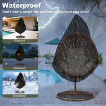 Load image into Gallery viewer, 【2025 Upgrade】420D Patio Egg Chair Cover with Zipper,Outdoor Hanging Egg Chair Cover,UV Resistant,Windproof Heavy Duty,Wicker Egg Swing Chair Covers,Fits Single Seat Egg Chair,75" x 45",Black