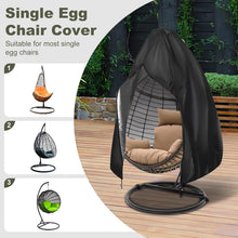 Load image into Gallery viewer, 【2025 Upgrade】420D Patio Egg Chair Cover with Zipper,Outdoor Hanging Egg Chair Cover,UV Resistant,Windproof Heavy Duty,Wicker Egg Swing Chair Covers,Fits Single Seat Egg Chair,75" x 45",Black