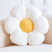 Load image into Gallery viewer, White Flower Decorative Throw Pillow for Bed Couch, Cute Daisy Shaped Plush Aesthetic Pillow, Soft 19.6" Floor Pillow Seat Cushion