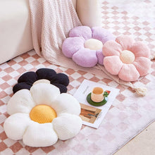 Load image into Gallery viewer, White Flower Decorative Throw Pillow for Bed Couch, Cute Daisy Shaped Plush Aesthetic Pillow, Soft 19.6" Floor Pillow Seat Cushion