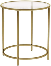 Load image into Gallery viewer, Gold Round Side Table with Golden Metal Frame Robust and Stable