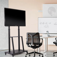 Load image into Gallery viewer, 32-80 Rolling TV Stand with 2-Tier Shelf Adjustable Mount