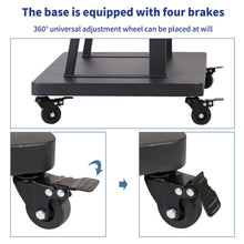 Load image into Gallery viewer, 32-80 Rolling TV Stand with 2-Tier Shelf Adjustable Mount