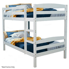 Load image into Gallery viewer, KINGSTON SLUMBER Single Bunk Bed Frame, Solid Pine 2-in-1 Modular Design, White