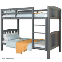 Load image into Gallery viewer, Kingston Slumber Single Bunk Bed Frame Solid Pine Wood Timber, Modular Design, Grey