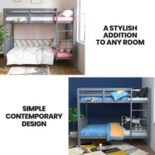 Load image into Gallery viewer, Kingston Slumber Single Bunk Bed Frame Solid Pine Wood Timber, Modular Design, Grey