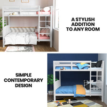 Load image into Gallery viewer, Kingston Slumber Wooden Kids Bunk Bed Frame, with Modular Design that can convert to 2 Single, White