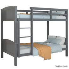 Load image into Gallery viewer, KINGSTON SLUMBER Single Bunk Bed Frame, Solid Pine 2-in-1 Modular Design Convert to 2 Single Beds, Grey