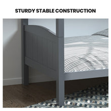 Load image into Gallery viewer, KINGSTON SLUMBER Single Bunk Bed Frame, Solid Pine 2-in-1 Modular Design Convert to 2 Single Beds, Grey