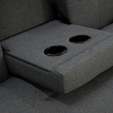 Load image into Gallery viewer, Sarantino Rochester Linen Fabric Sofa Bed Lounge Couch Futon Furniture Suite - Dark Grey