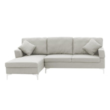 Load image into Gallery viewer, Sarantino Linen Corner Sofa Couch Lounge L-shape W/right Chaise Seat Light Grey