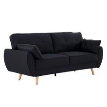 Load image into Gallery viewer, Sarantino 3 Seater Modular Linen Fabric Sofa Bed Couch Futon Suite - Black