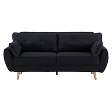 Load image into Gallery viewer, Sarantino 3 Seater Modular Linen Fabric Sofa Bed Couch Futon Suite - Black