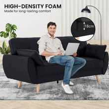 Load image into Gallery viewer, Sarantino 3 Seater Modular Linen Fabric Sofa Bed Couch Futon Suite - Black