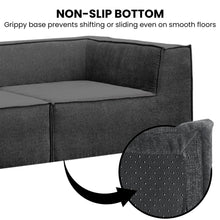Load image into Gallery viewer, Sarantino Novi 3 - Seater Modular Sofa with Ottoman in Black Non - Slip Bottom Lounge - The White Mall