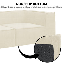Load image into Gallery viewer, Sarantino Novi 3 - Seater Modular Sofa with Ottoman in Cream Non - Slip Bottom Lounge - The White Mall