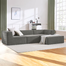 Load image into Gallery viewer, Sarantino Novi 3 - Seater Modular Sofa with Ottoman in Grey Non - Slip Bottom Lounge - The White Mall