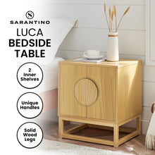 Load image into Gallery viewer, Sarantino Luca Bedside Table Split Door Night Stand - Natural