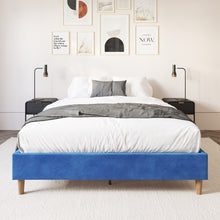 Load image into Gallery viewer, Velvet Blue Bed Frame – Single - The White Mall